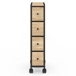 Tour de rangement 4 tiroirs sur roulettes colonne gain de place design industriel