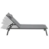 Transats de jardin aluminium gris et noir : lot de 2