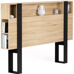 Tête de lit industrielle 160 cm bois et noir