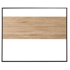 Tête de lit industrielle 145 cm bois et métal noir