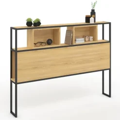 Tête de lit industrielle 165 cm bois et métal