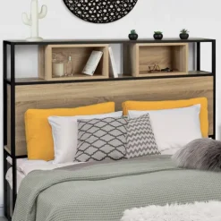 Tête de lit industrielle 145 cm bois et métal