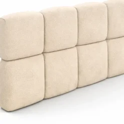 Tête de lit suspendue 160 cm matelassée velours beige