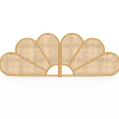 Tête de lit suspendue effet rotin et cannage 160 cm en forme de fleur