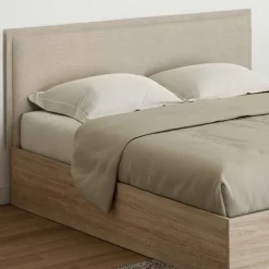 Tête de lit suspendue en tissu lin beige de 160 cm