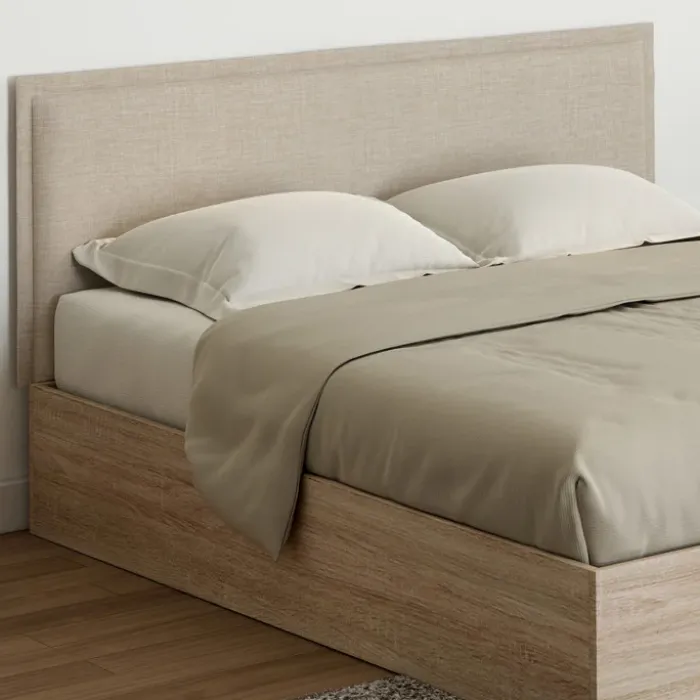 Tête de lit suspendue en tissu lin beige de 160 cm