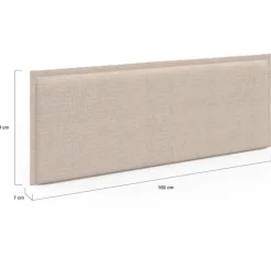 Tête de lit suspendue en tissu lin beige de 160 cm