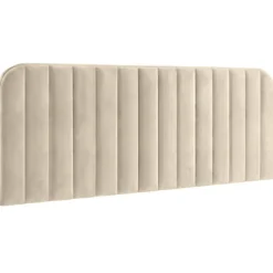 Tête de lit suspendue en velours beige 160 cm