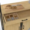 Vaisselier industriel 6 portes buffet de cuisine vitré 120 cm