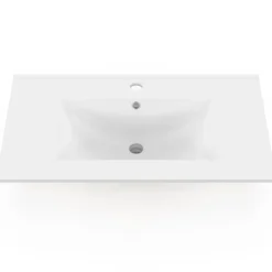 Vasque à encastrer rectangle en céramique blanche L. 81 x l. 46 x H. 17 cm