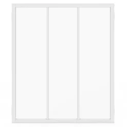Verrière atelier 3 vitrages L. 93 x H. 108 cm en métal blanc et verre trempé
