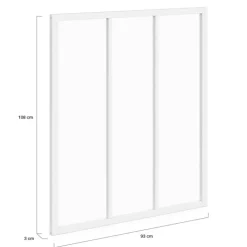 Verrière atelier 3 vitrages L. 93 x H. 108 cm en métal blanc et verre trempé