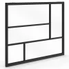 Verrière géométrique L. 93 x H. 108 cm en métal noir et verre trempé
