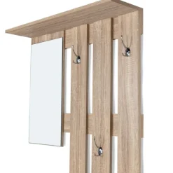 Vestiaire d'entrée avec miroir, porte-manteaux et range-chaussures