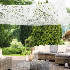 Voile d’ombrage camouflage 4x6 m blanc